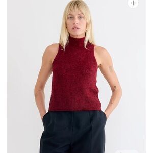AMOMENTO sheer sleeveless top in red - Size 1
